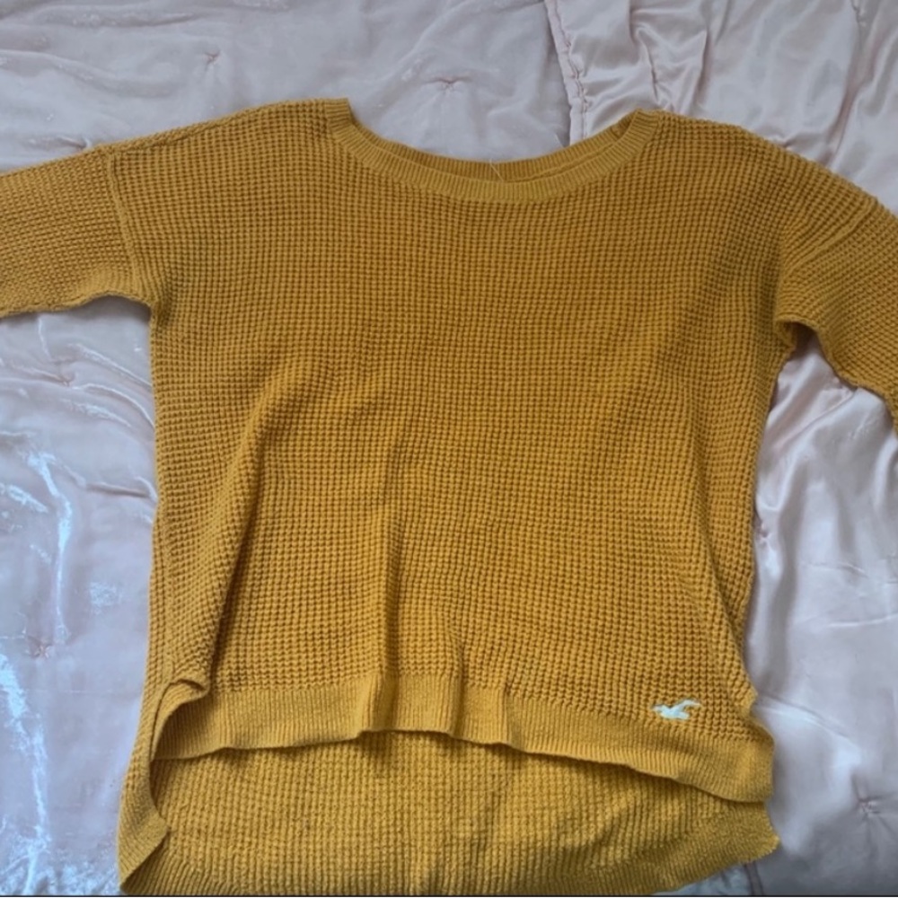 Mustard Yellow Hollister Knit sweater (M) - Picture 4 of 12